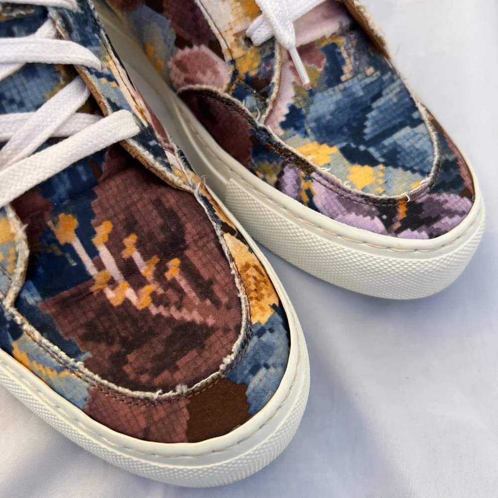 Raparo pixelated floral multicolor high tops, size EU W 37/6.5. Made in Italy. - Picture 3 of 9